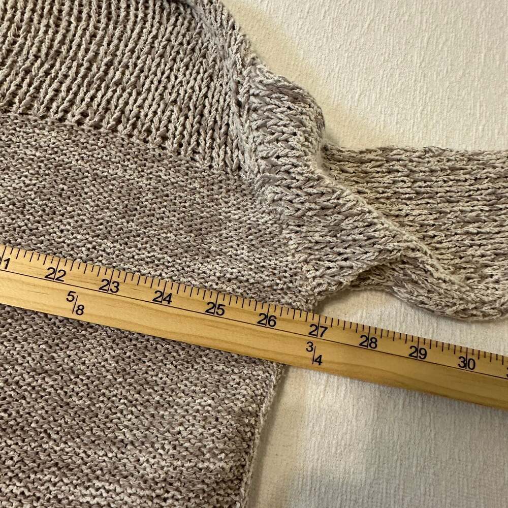 Free People Womens S Haiku Sweater Knit Crochet Trim Beige Ivory Boho - Picture 3 of 8